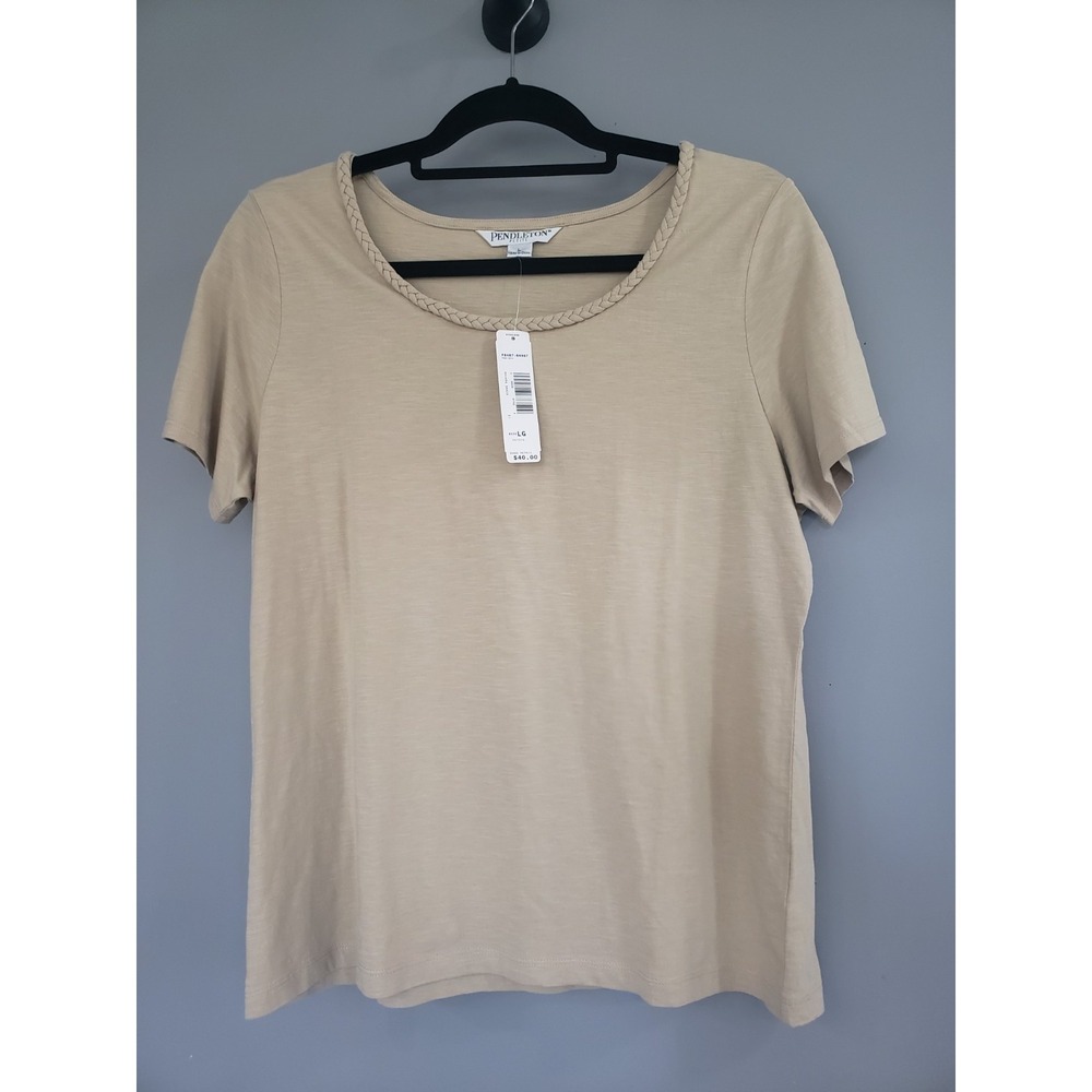 NEW LARGE PETITE Pendleton Women's 100% COTTON Short Sleeve Tshirt Classic SOLID